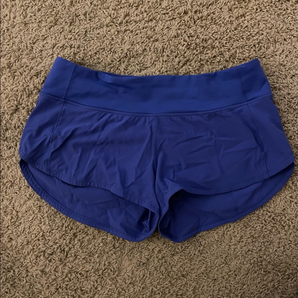 Lululemon cobalt blue speed up short size 6